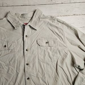 Wrangler Mens Woven Beige Work Shirt Size 3XL